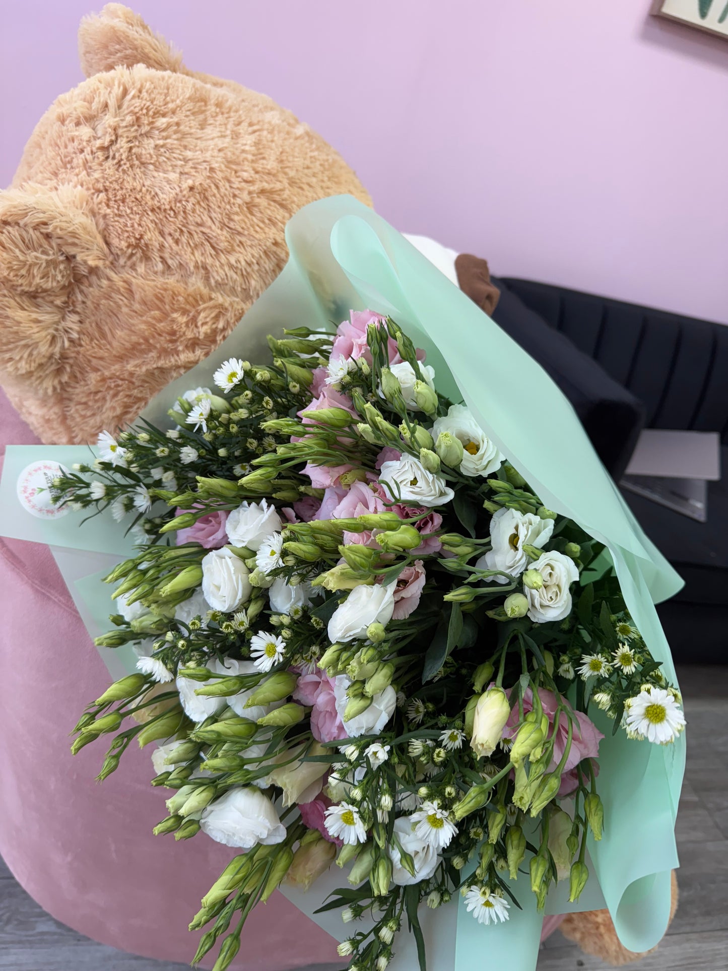 Lisianthum and monte casino bouquet