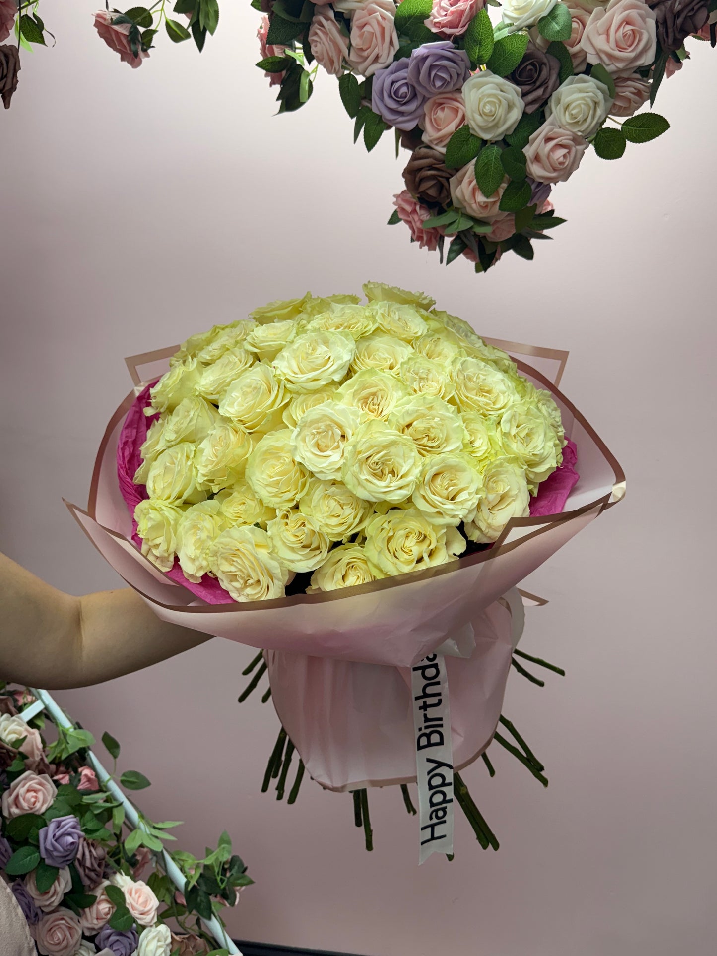 51 White Roses (same day delivery)