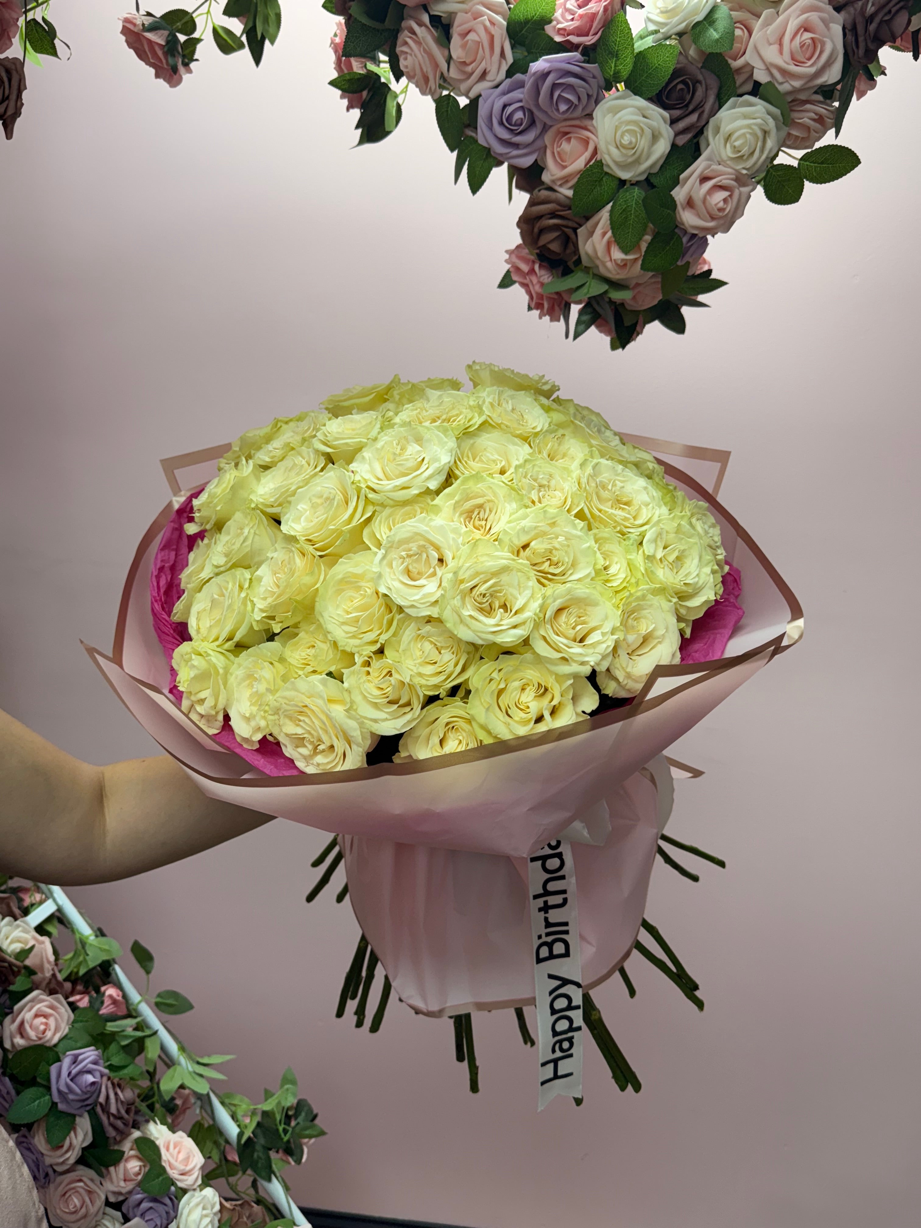 51 White Roses (same day delivery)