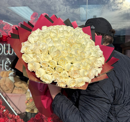 Classic Bouquet of White Roses