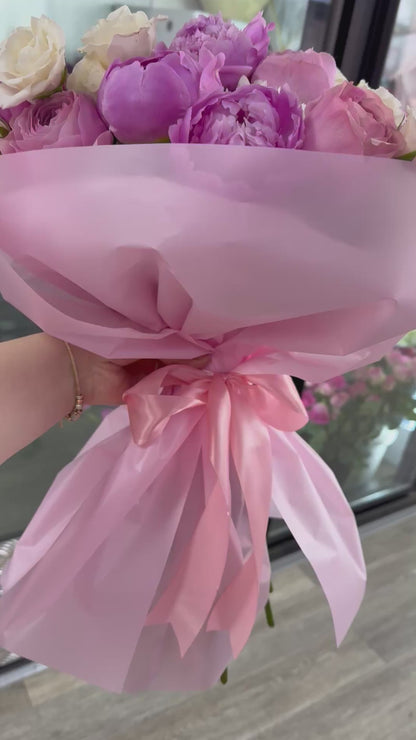 Peony roses and peony flower