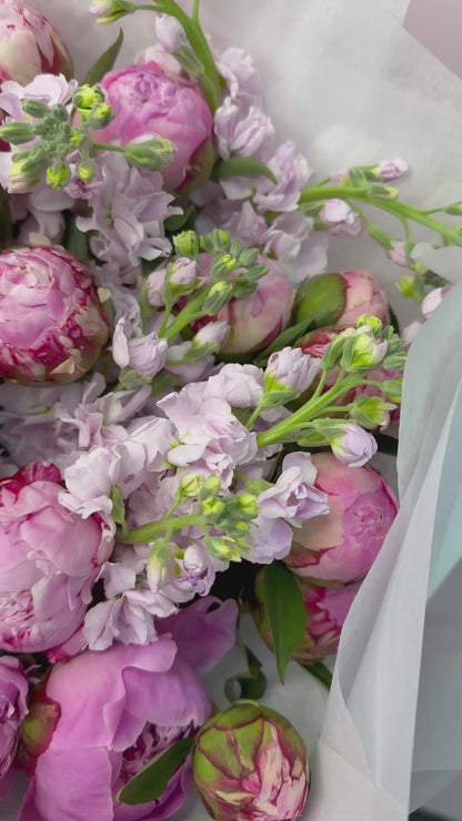 Pink Peony and Stock Bouquet